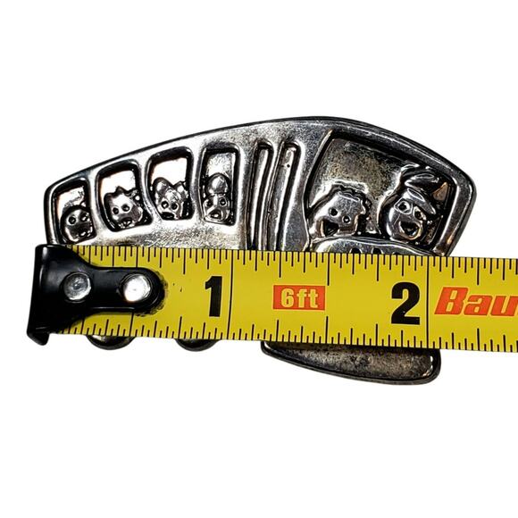 School Bus Wheels Ride Kids Driver Gift Brooch Pin Costume Jewelry Silver Tone - Picture 3 of 3